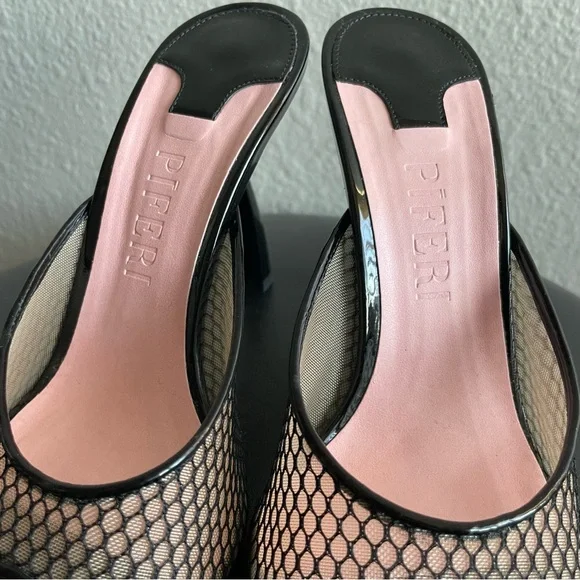 Piferi Tiana Black and Pink Mesh Women's Heels - Picture 4 of 8
